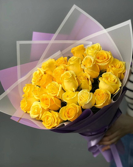 Букет цветов из 25 роз (на вкус флориста)  с доставкой по Астане