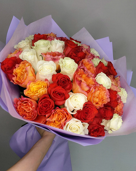 Bouquet of Mix Roses 51 flowers delivered to Pavlodar