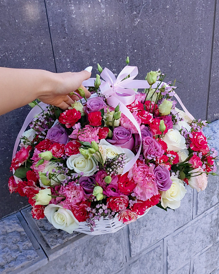 Bouquet of Lush assortment in a basket flowers delivered to Pavlodar