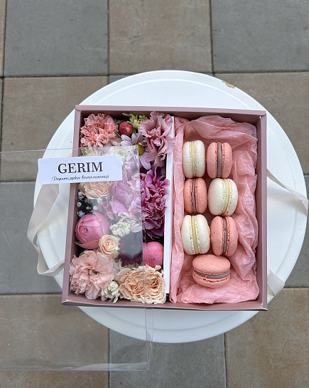 Bouquet of Composition with macaroons flowers delivered to Astana