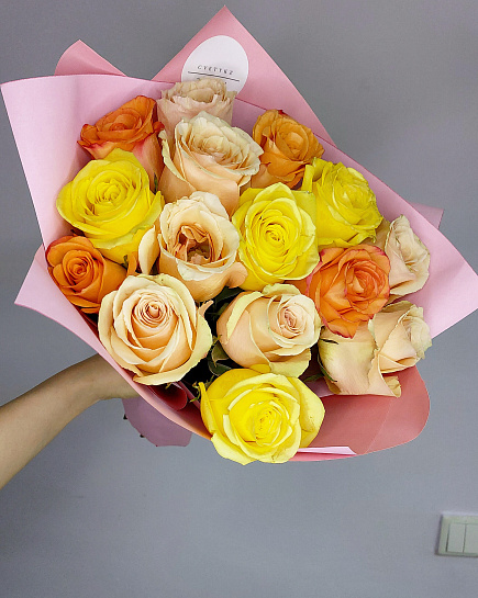 Bouquet of Mix Roses 15 flowers delivered to Pavlodar