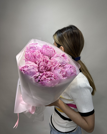 Bouquet of Peonies 9 pcs flowers delivered to Astana