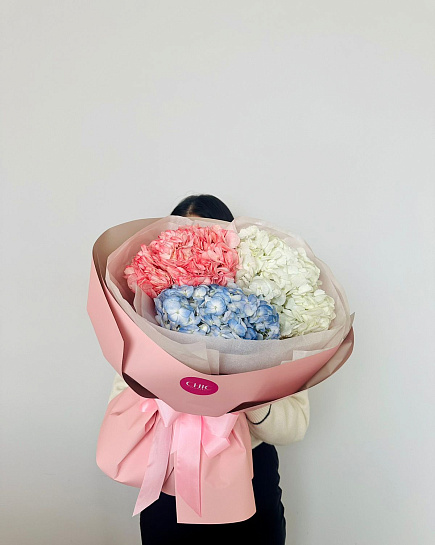 Bouquet of Bouquet of 3 royal hydrangeas flowers delivered to Astana