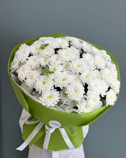Bouquet of Mono bouquet of white chrysanthemums flowers delivered to Astana