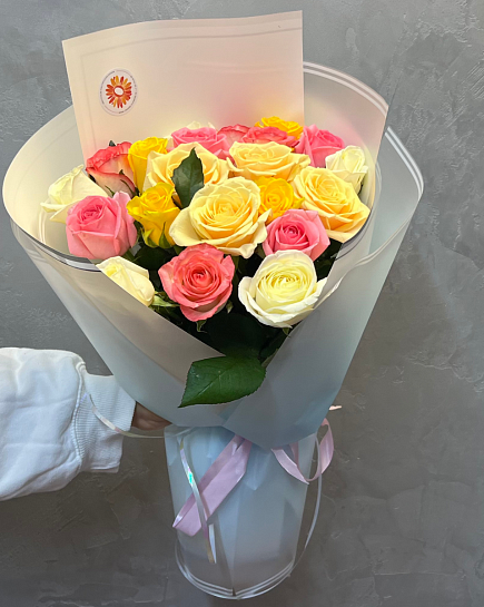 Bouquet of Bouquet of 21 roses mix flowers delivered to Almaty