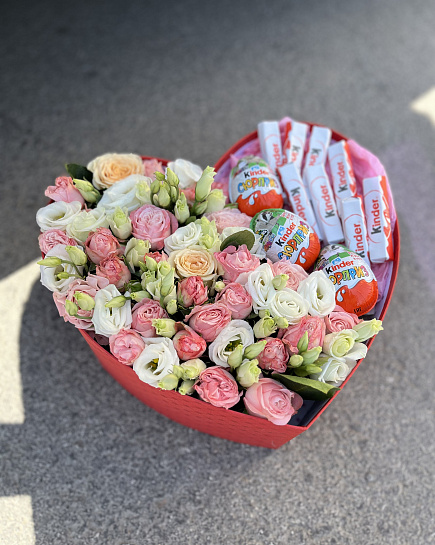 Bouquet of Heart flowers delivered to Kostanay.