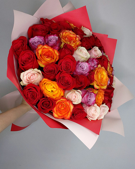 Bouquet of Mix Roses 51 flowers delivered to Pavlodar