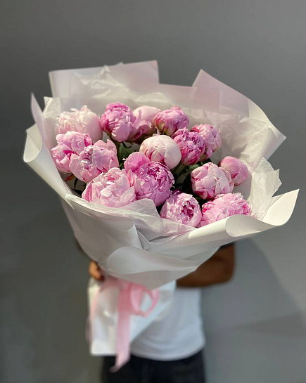 Bouquet of Mono bouquet of peonies flowers delivered to Shymkent
