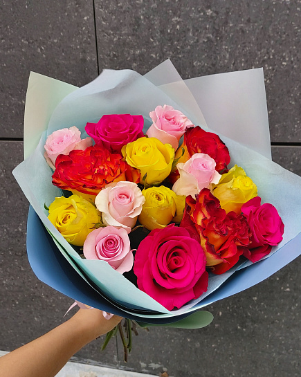 Bouquet of Mix Roses 15 flowers delivered to Pavlodar