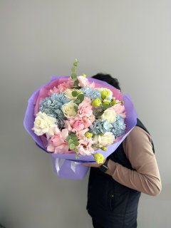 Bouquet of Prefabricated eurobouquet flowers delivered to Shymkent