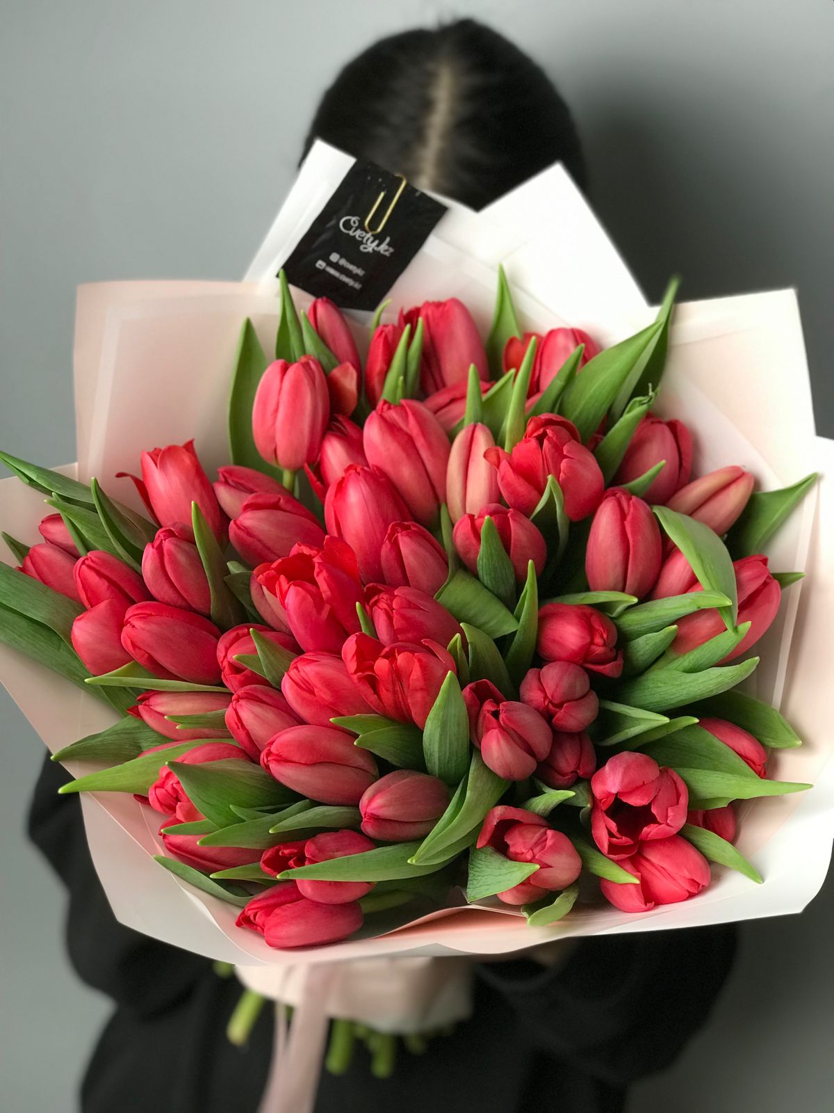 Bouquet of Tulips 51 pcs flowers delivered to Semey
