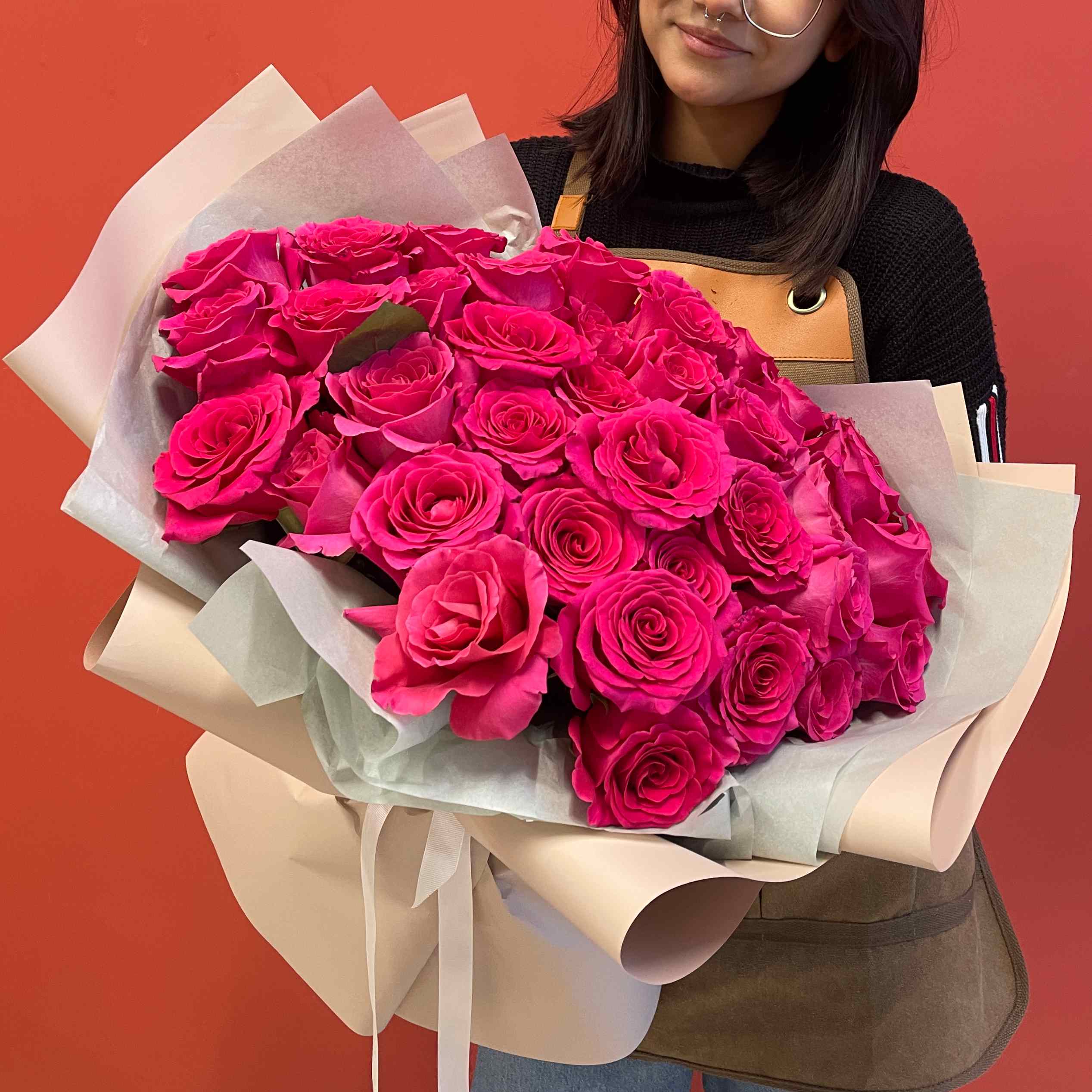 Bouquet of Mono bouquet of 35 crimson roses flowers delivered to Astana