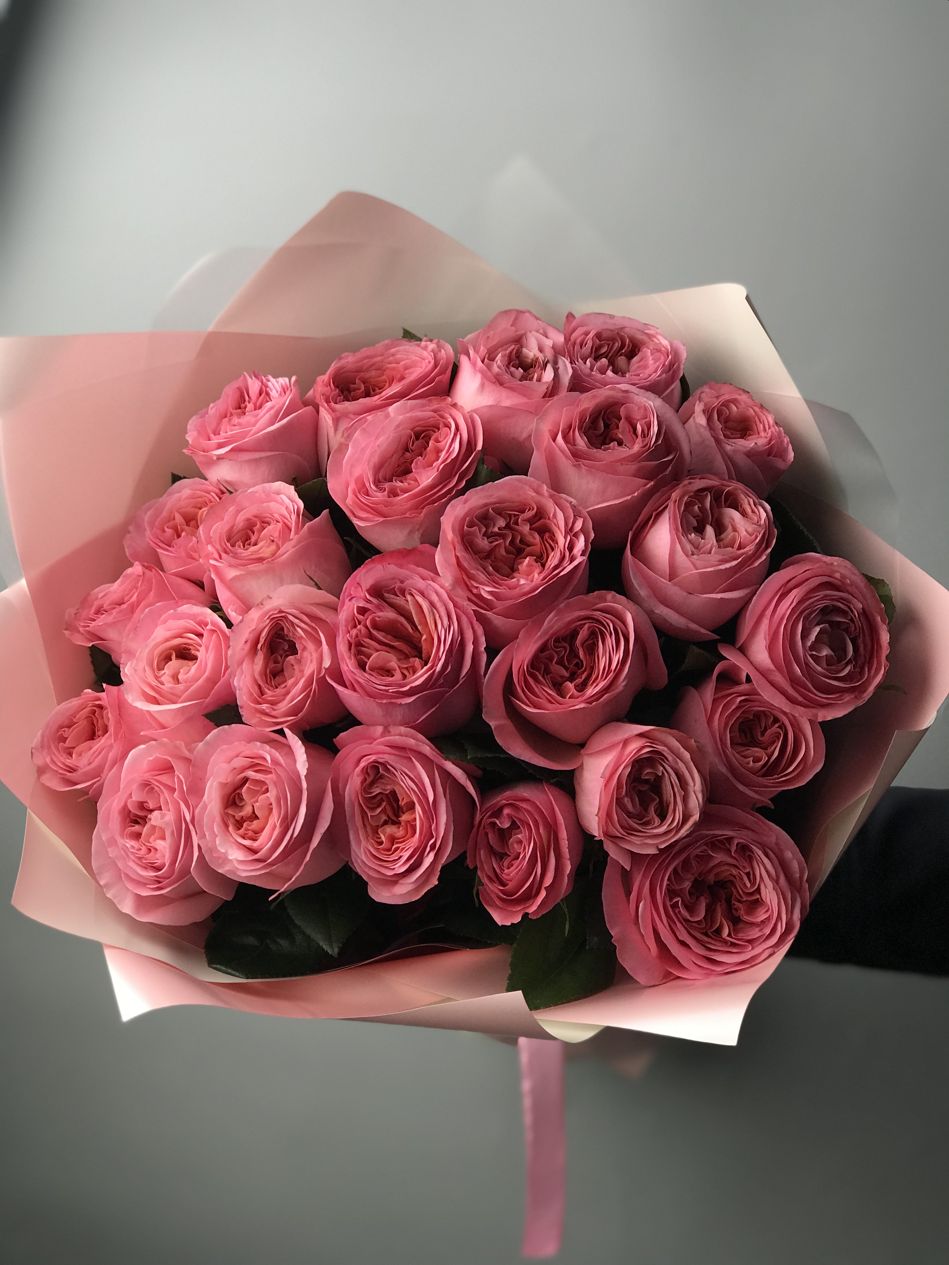 Bouquet of Monobouquet of peony roses 25 pcs flowers delivered to Astana