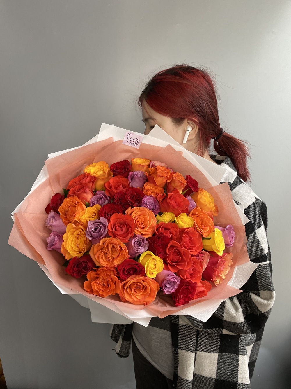 Bouquet of 51 rose mix 40-50cm flowers delivered to Astana