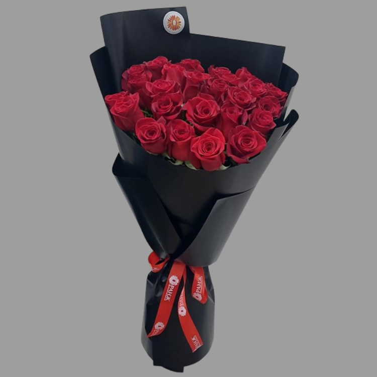 25 голландских красных роз с доставкой по Алматы