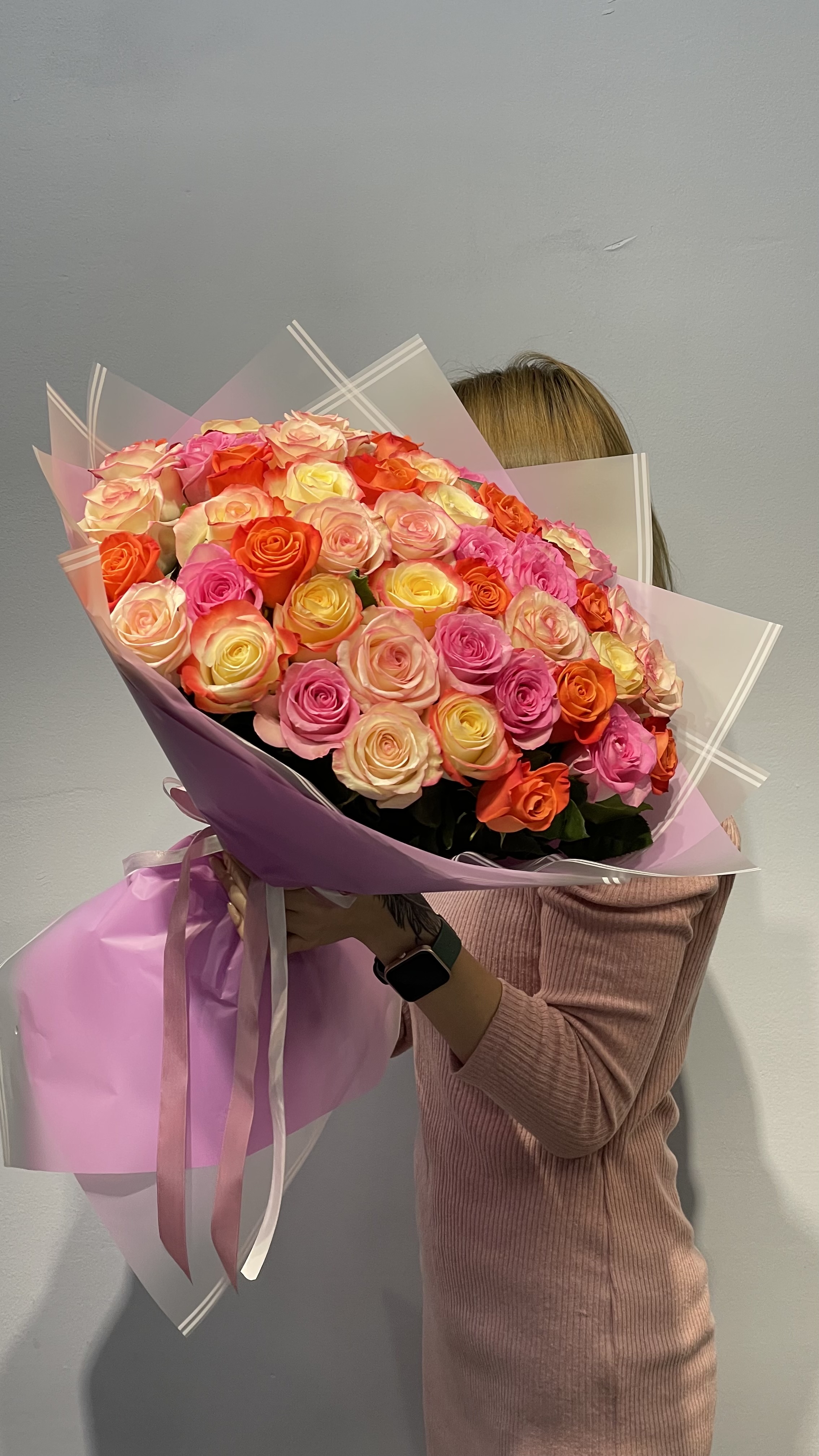 Bouquet of Roses mix 51 flowers delivered to Astana