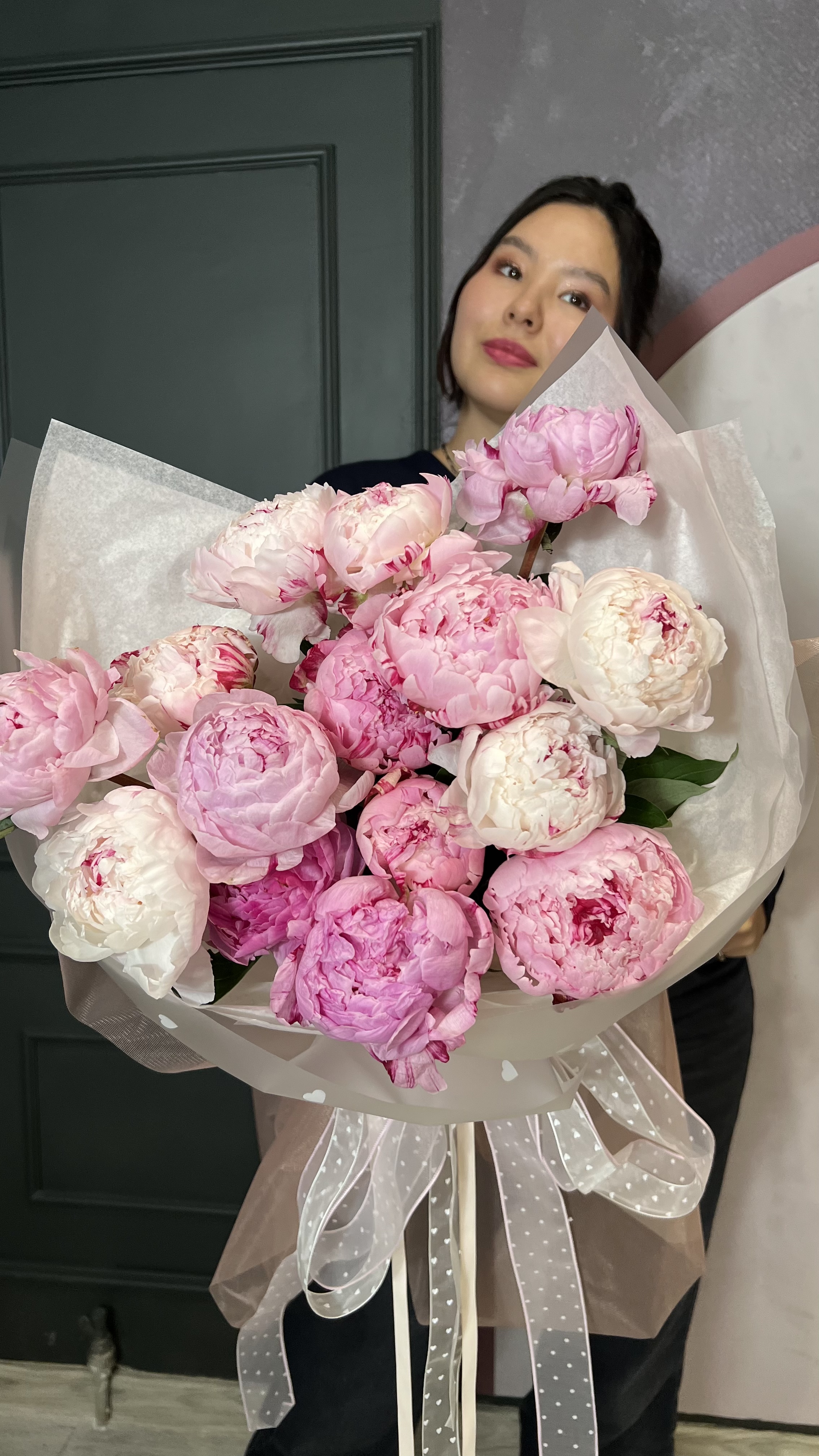 Bouquet of Pione M flowers delivered to Almaty