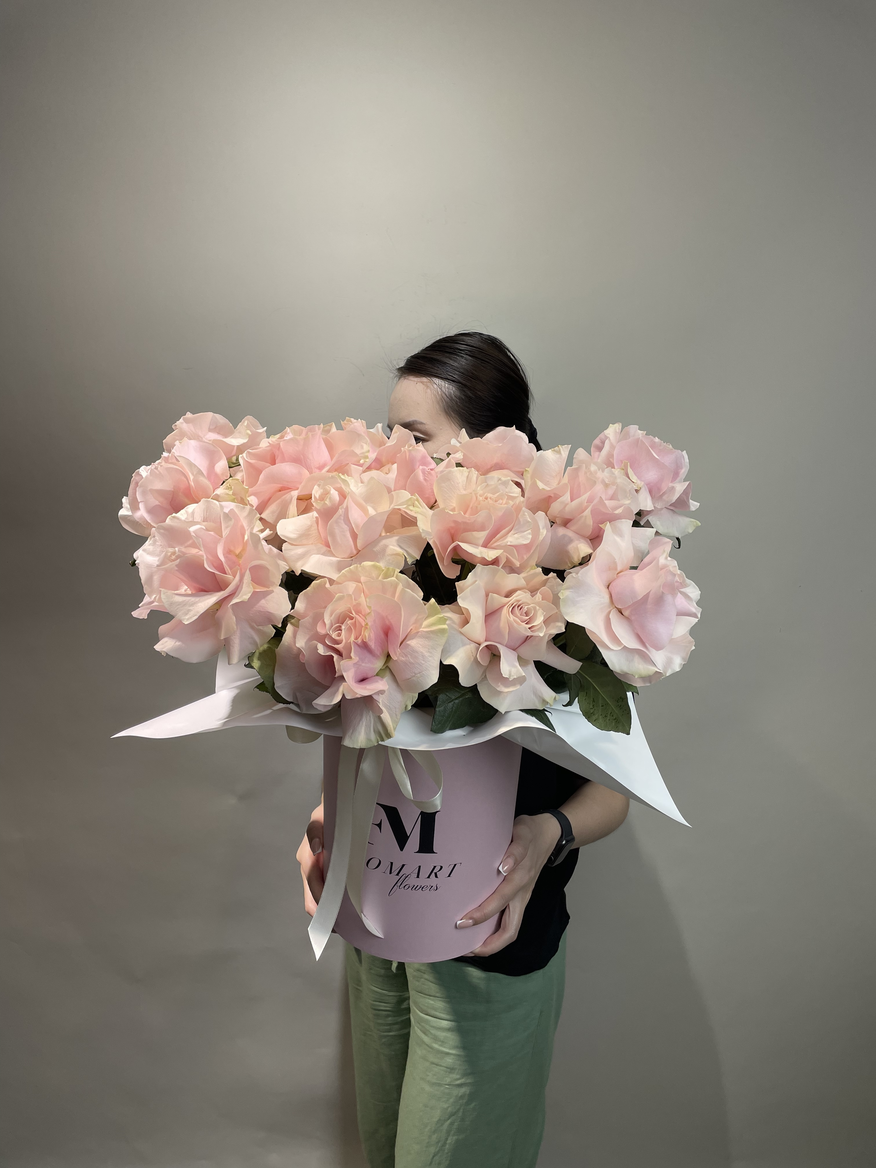 Bouquet of The composition is made of 15 Dutch roses with flowers delivered to Astana
