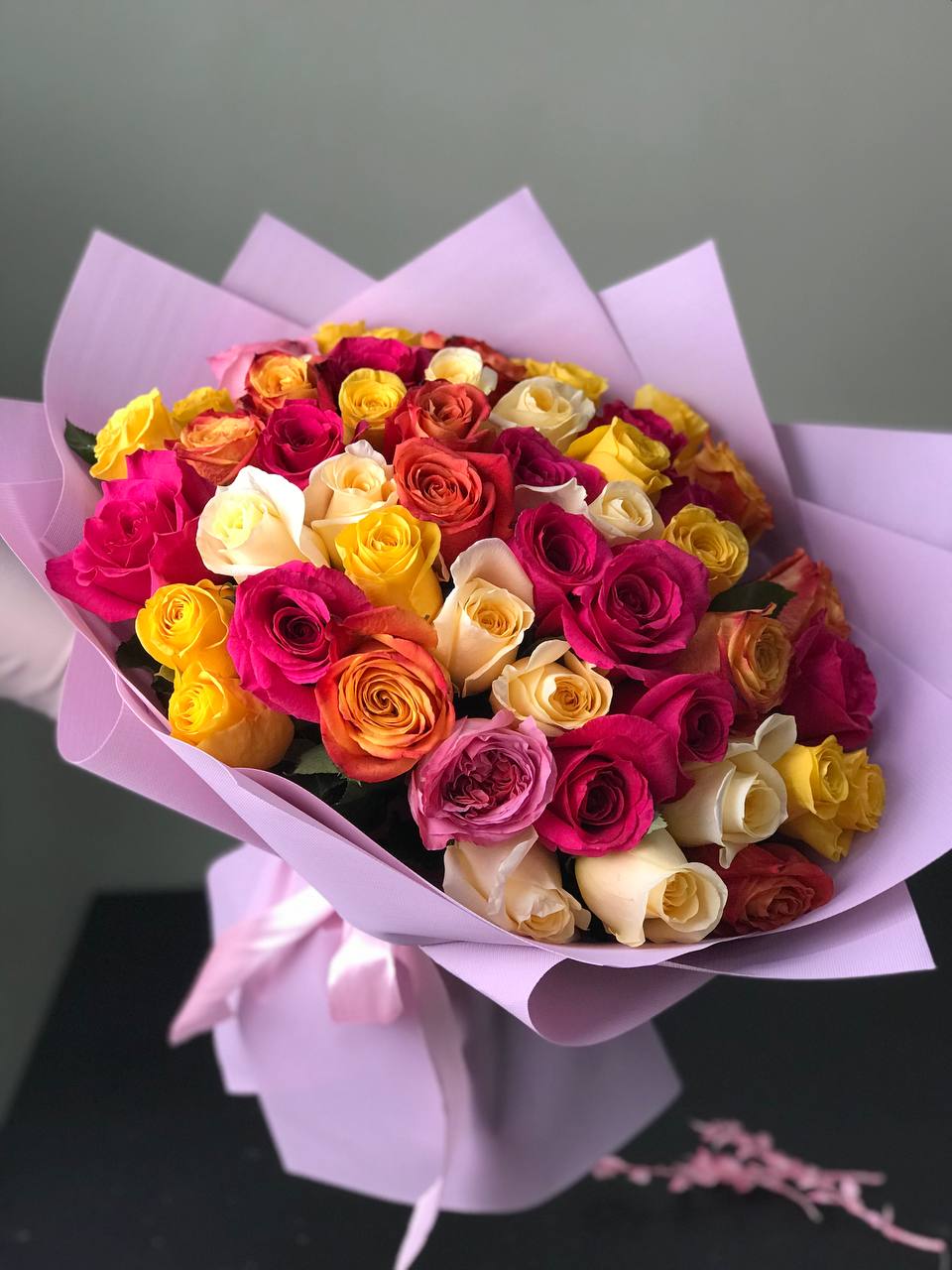 Bouquet of Assorted 51 roses flowers delivered to Astana