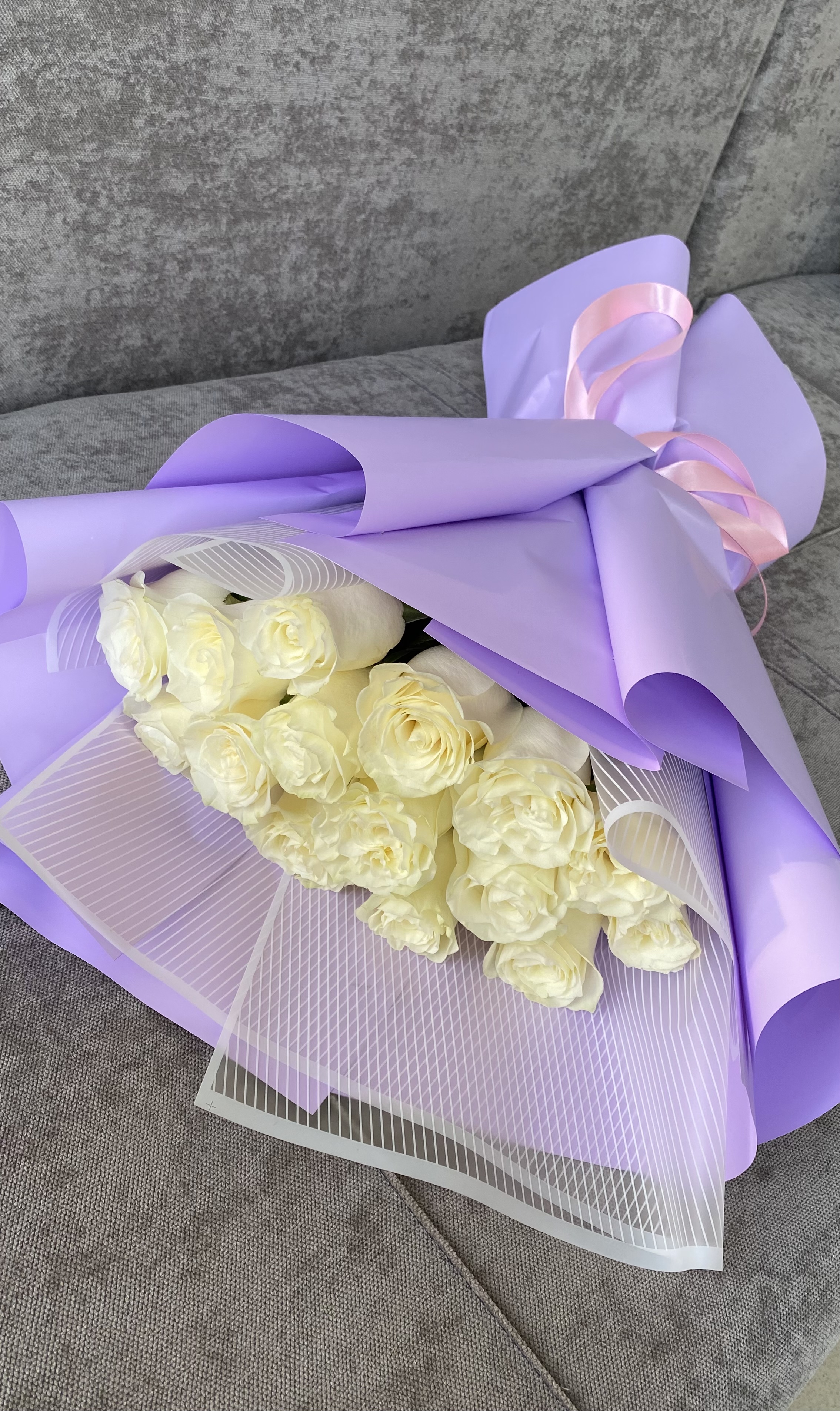 Bouquet of white charm flowers delivered to Uralsk