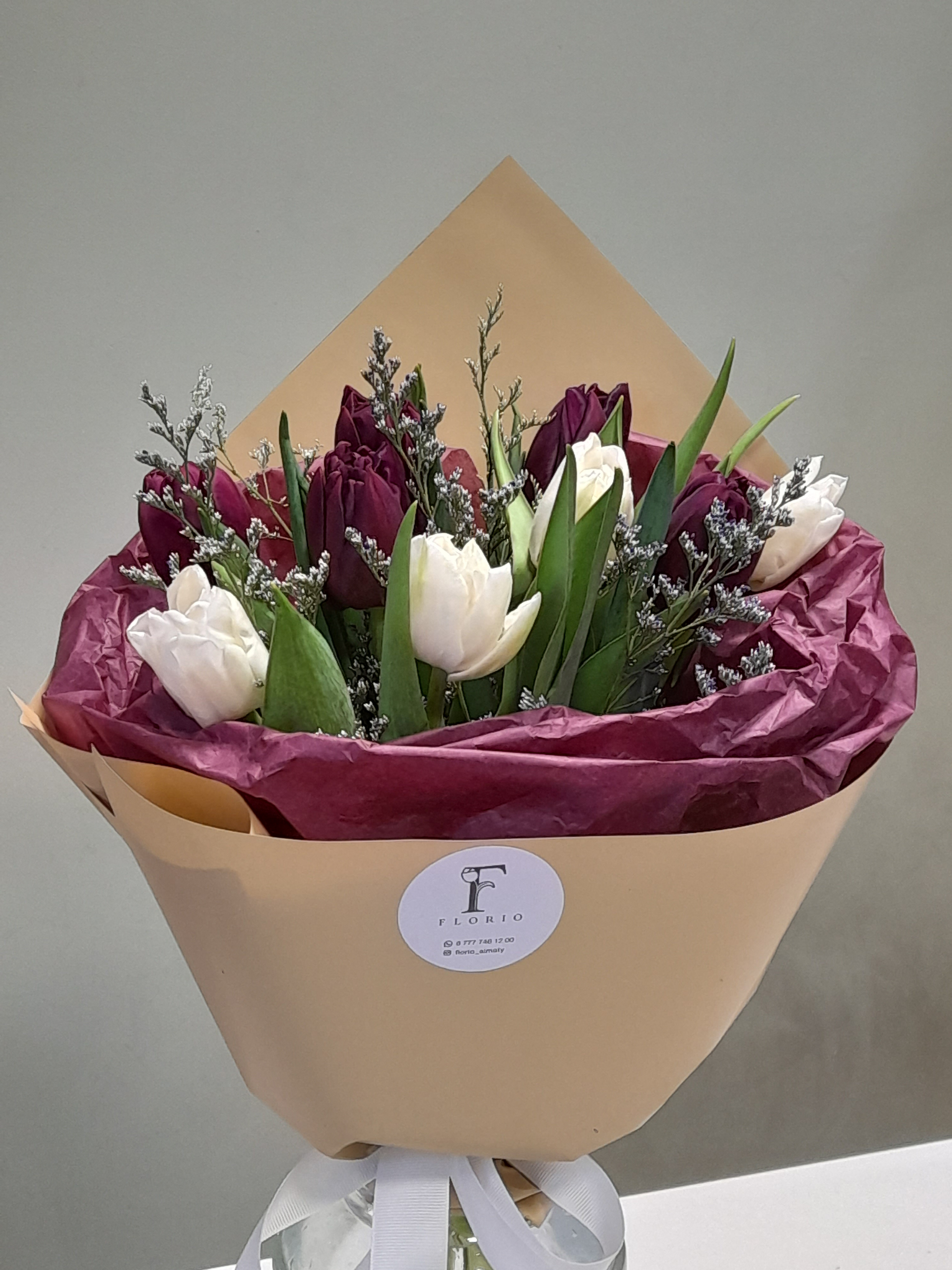 Bouquet of Bouquet of 9 tulips flowers delivered to Almaty