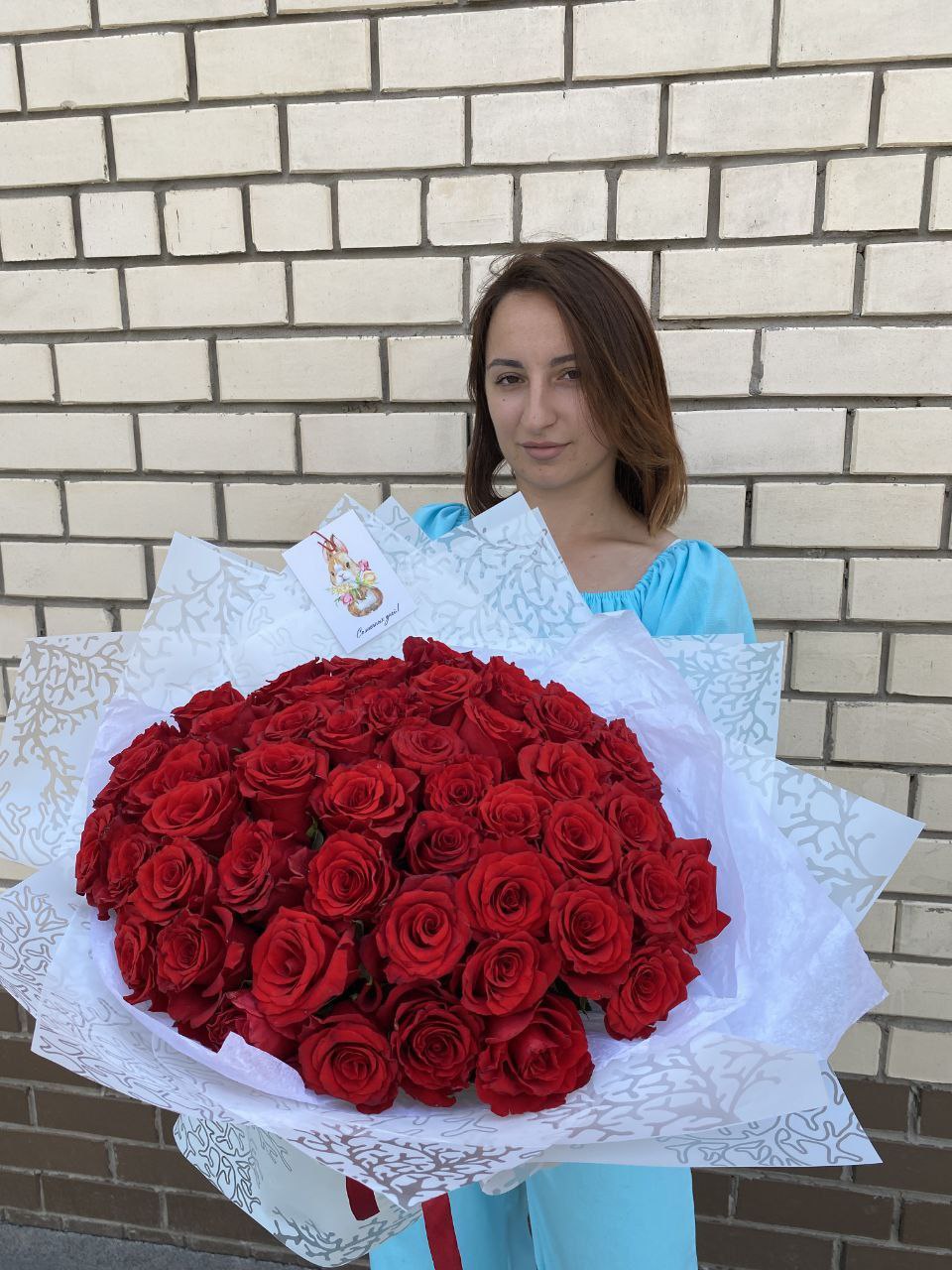 Bouquet of Roses 51 pcs flowers delivered to Astana