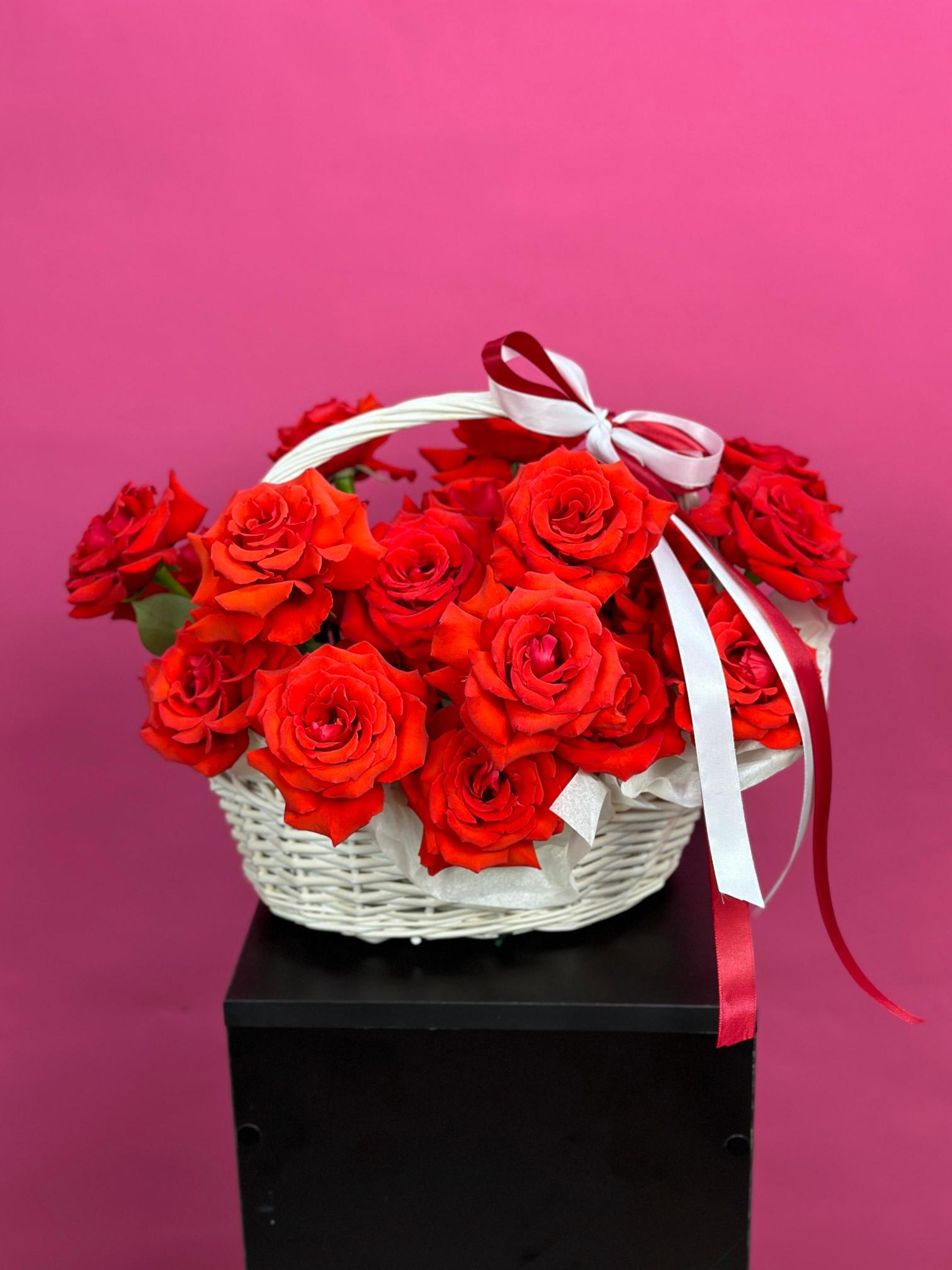Bouquet of Basket of 23 roses flowers delivered to Astana