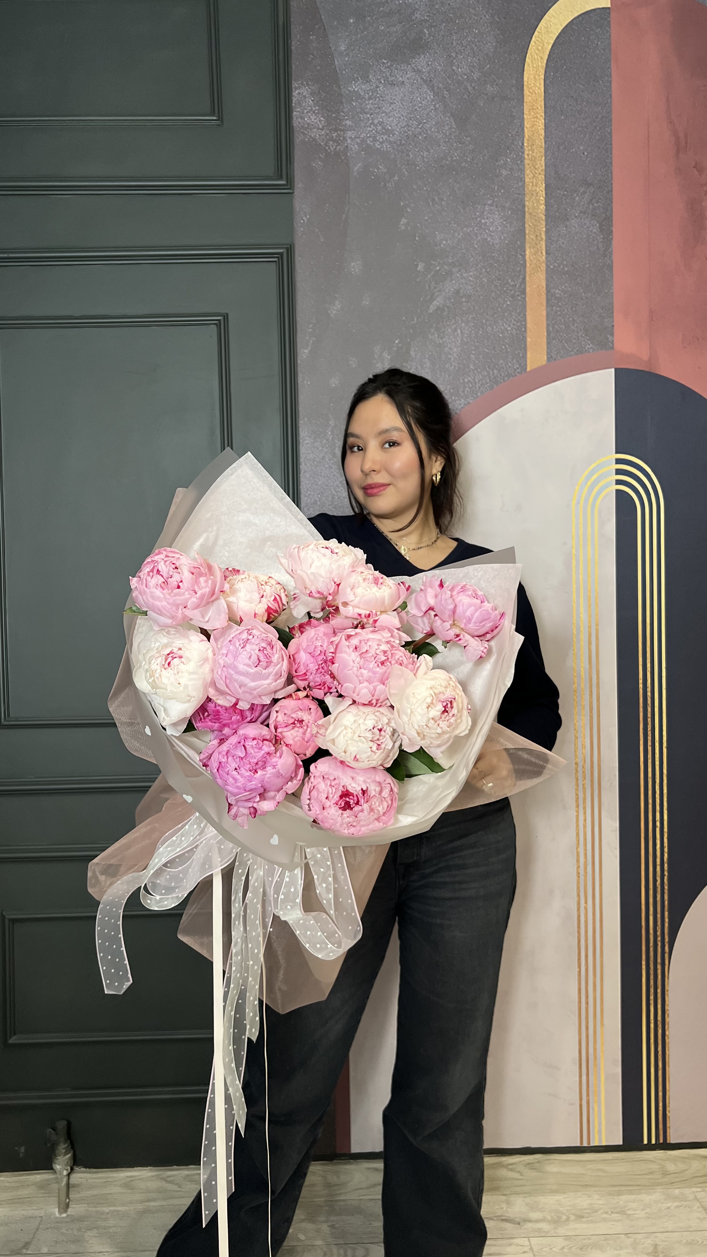Bouquet of Pione M flowers delivered to Almaty