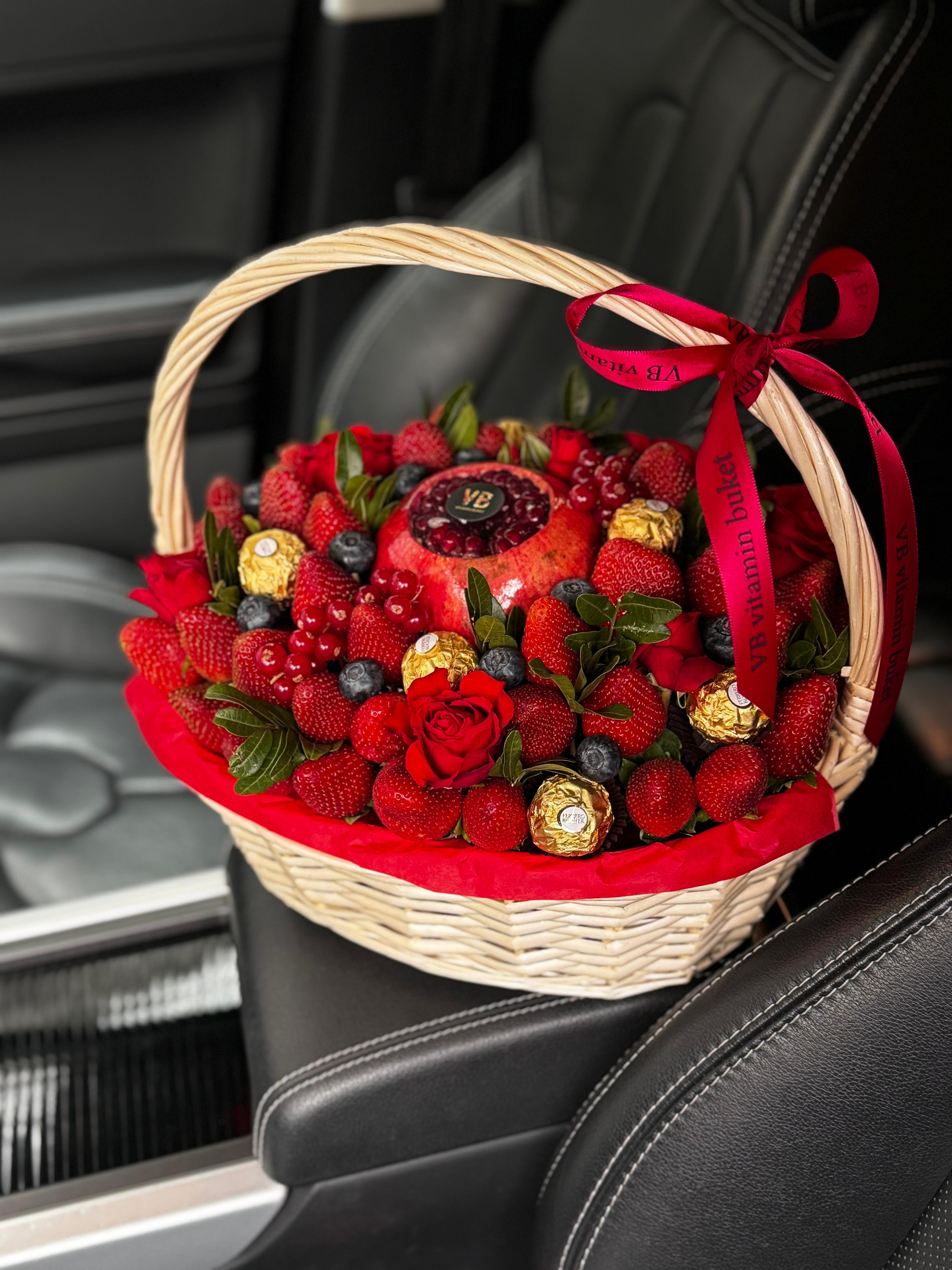 Bouquet of Bardot basket flowers delivered to Astana