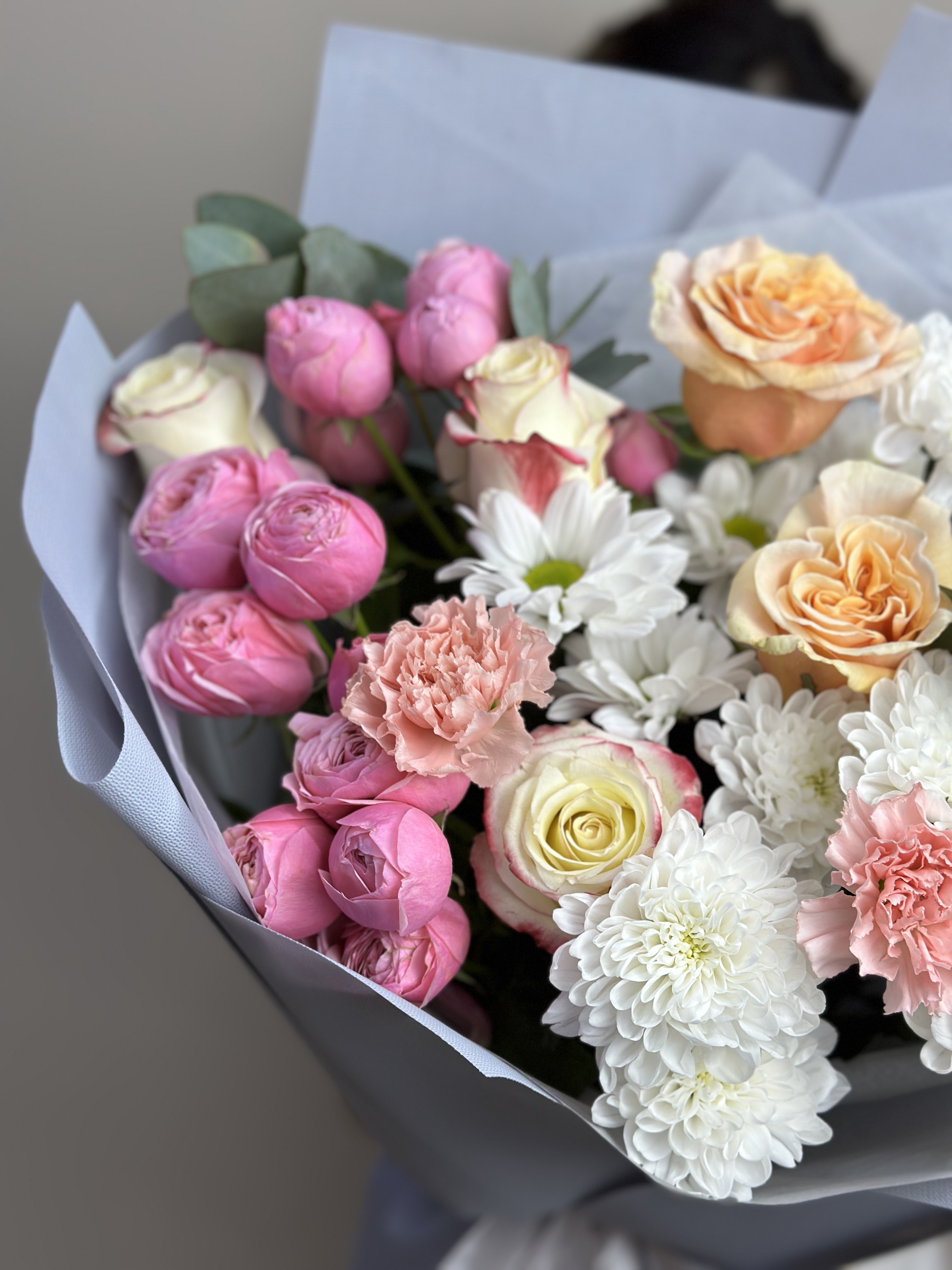 Bouquet of spring garden flowers delivered to Astana