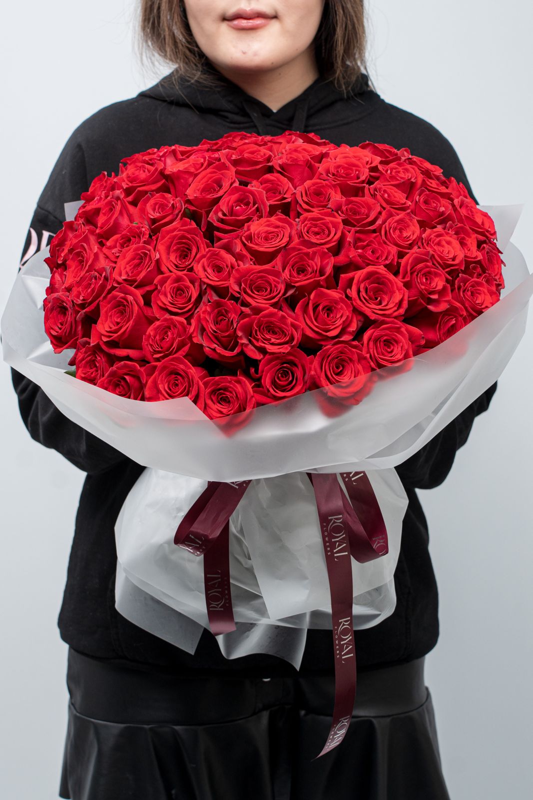 Bouquet of 101 rose 40-50cm flowers delivered to Ust-Kamenogorsk