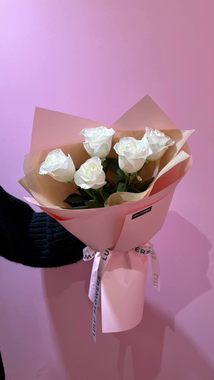 Букет Голландских роз 5 шт с доставкой по Астане