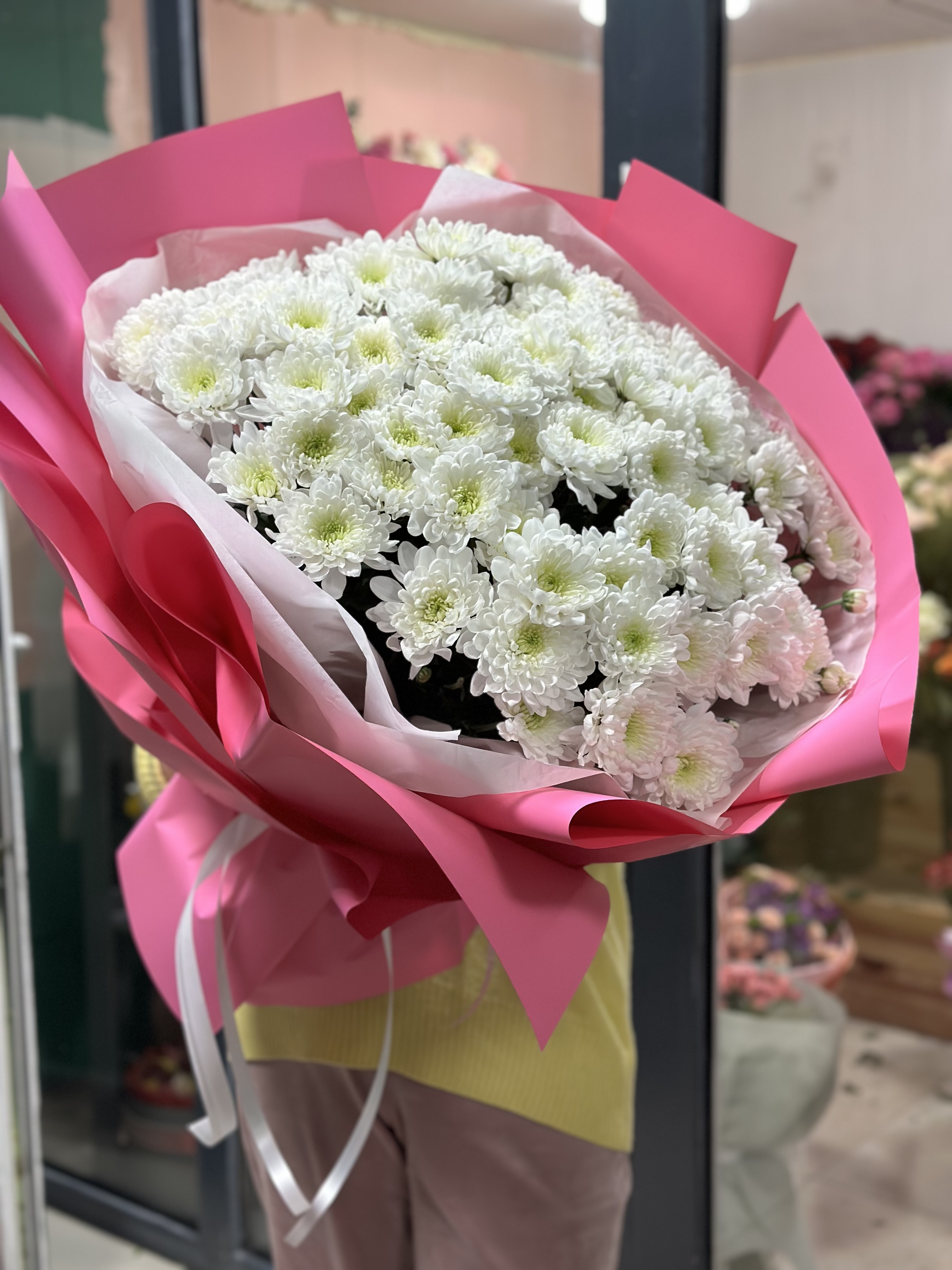 Bouquet of Air chrysanthemums flowers delivered to Karaganda