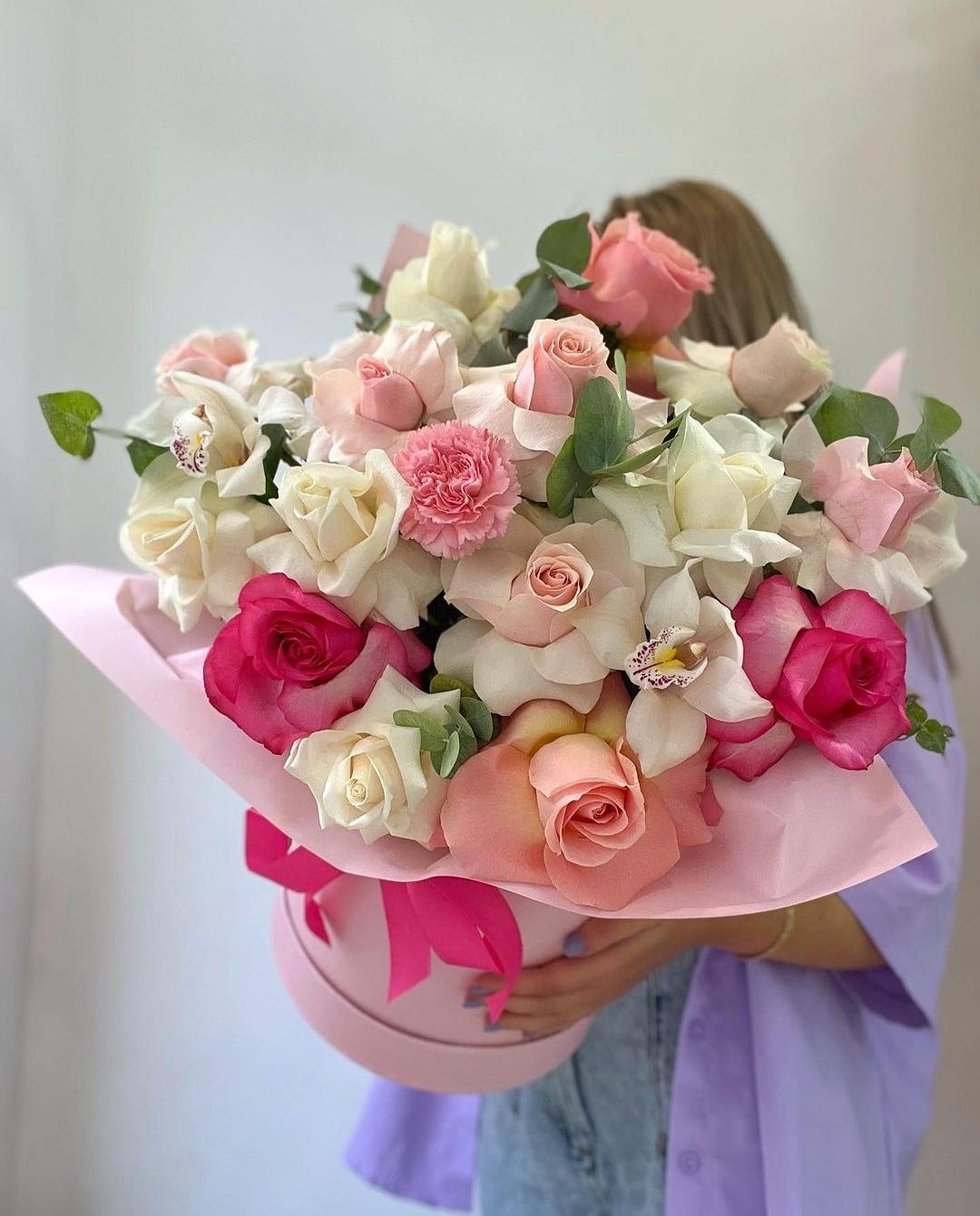 Bouquet of air composition flowers delivered to Almaty