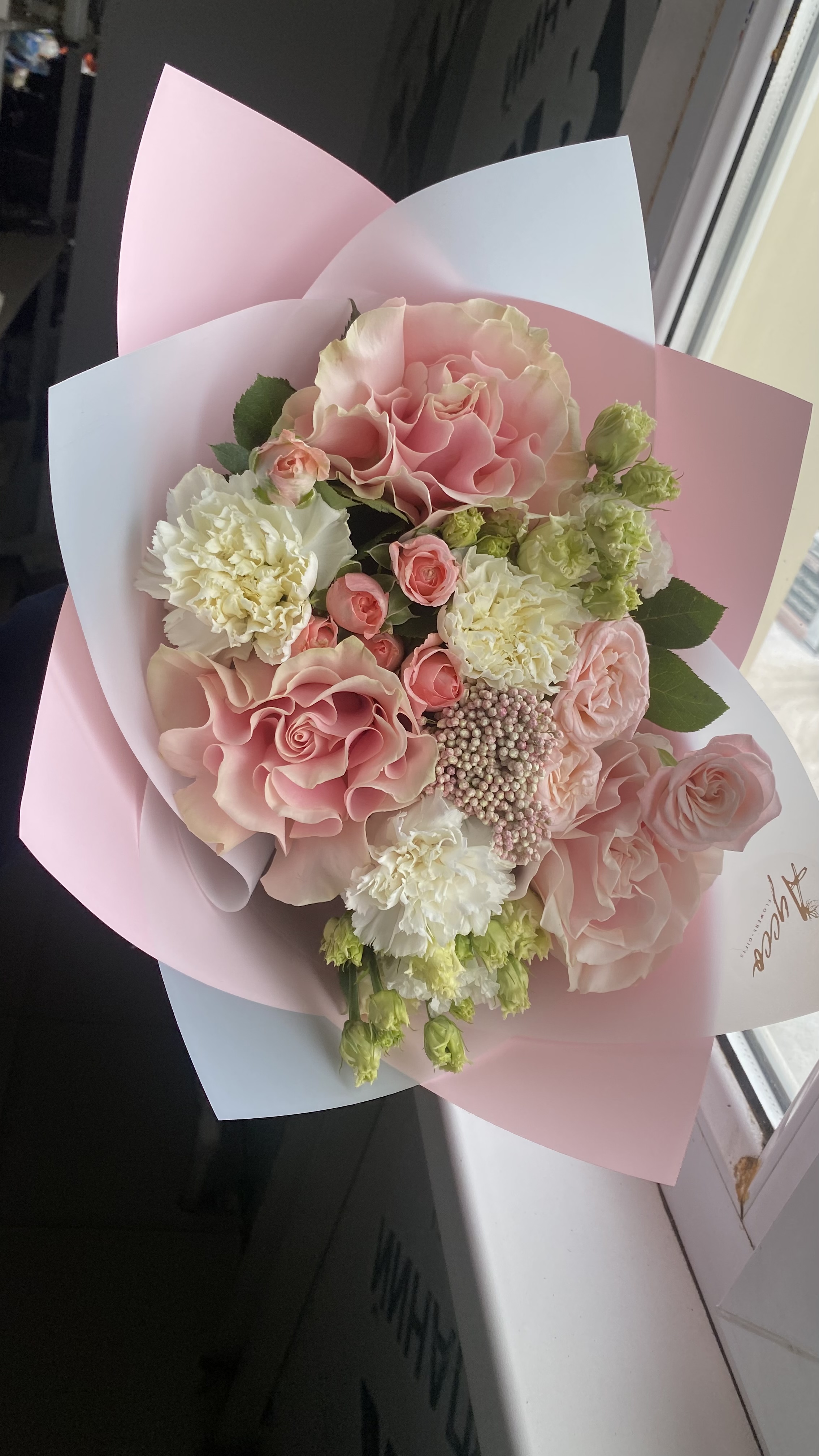 Bouquet of Prefabricated delicate bouquet flowers delivered to Uralsk