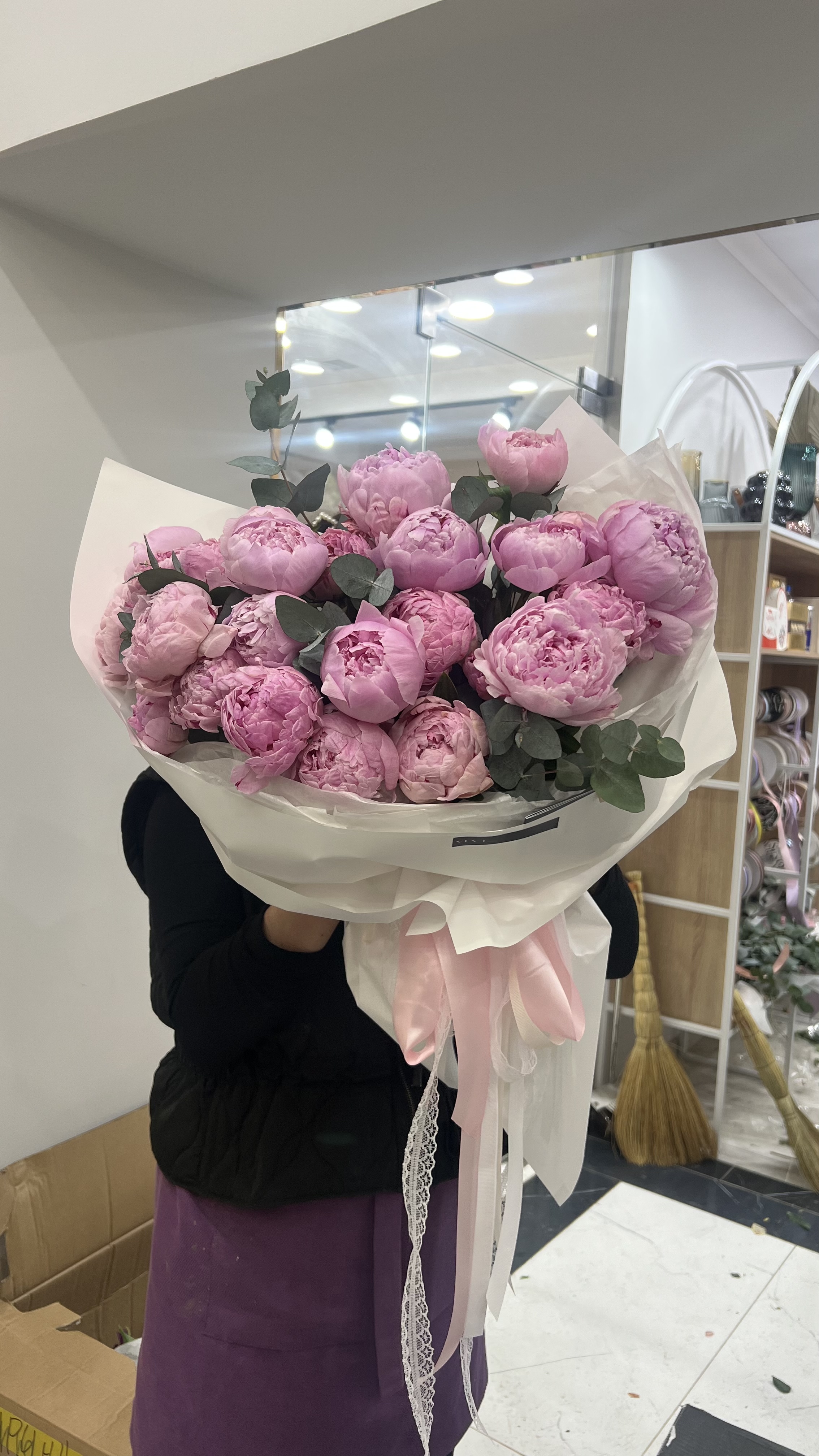 Bouquet of Pione love flowers delivered to Almaty