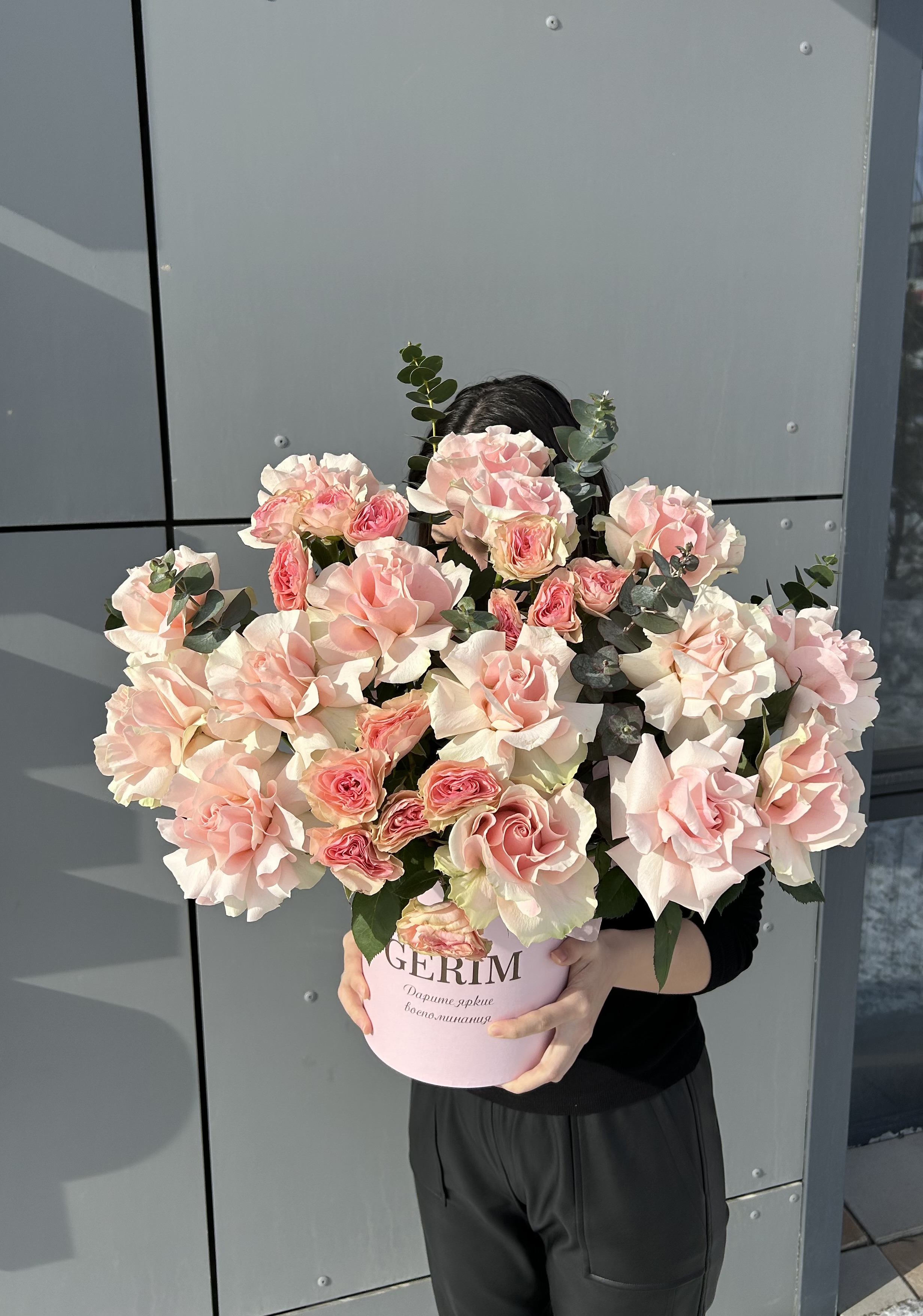 Bouquet of BIG box M size flowers delivered to Astana