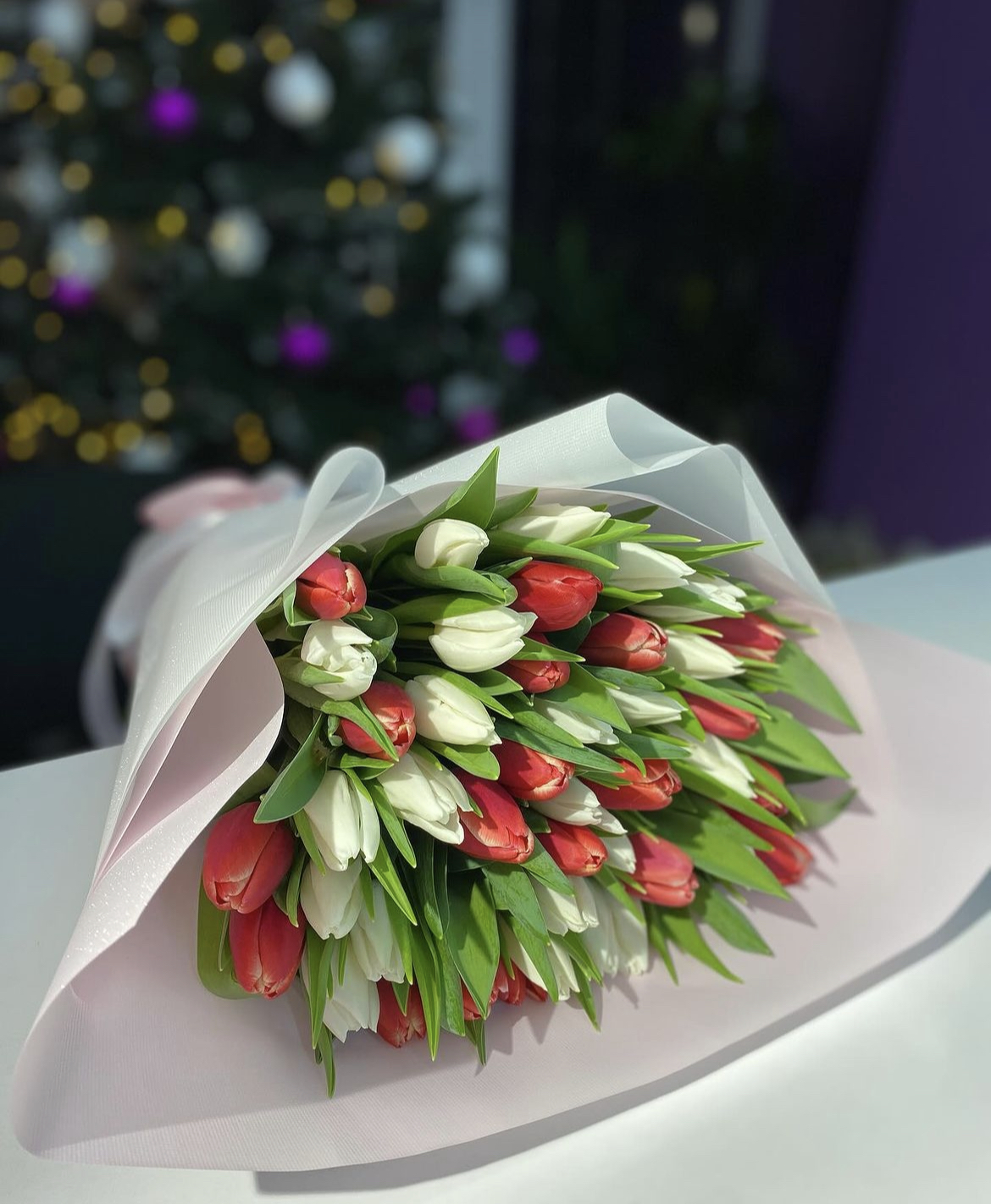 Bouquet of Gorgeous tulips flowers delivered to Kostanay.