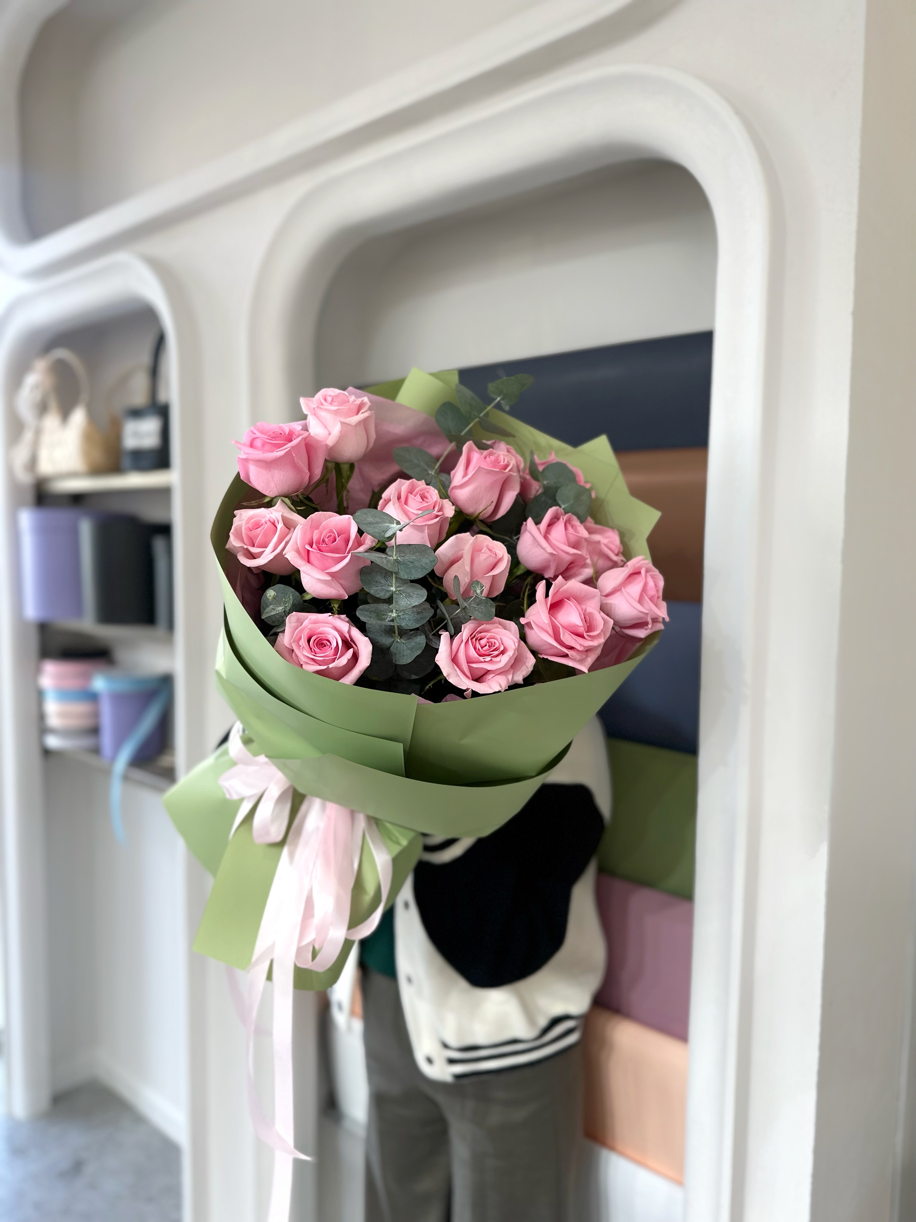 Bouquet of pink dreams flowers delivered to Shymkent