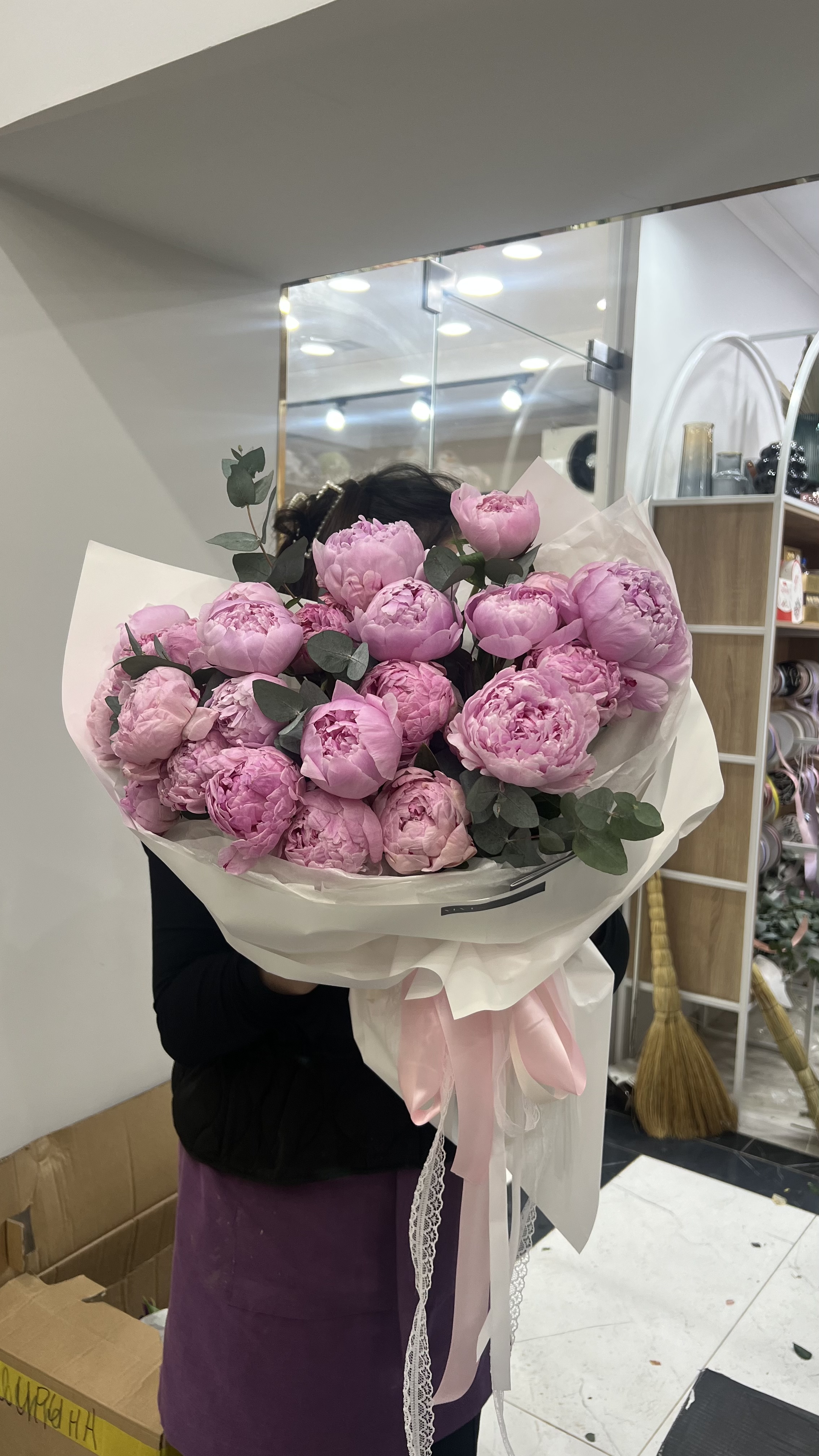 Bouquet of Pione love flowers delivered to Almaty