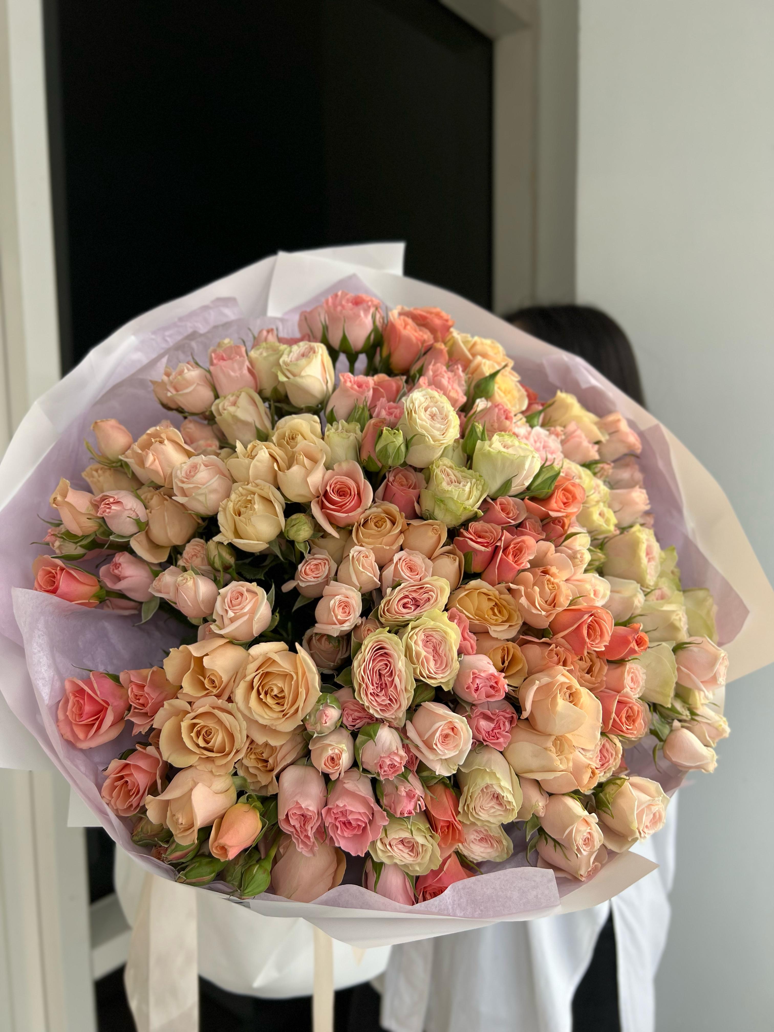 Bouquet of Bouquet of bush roses flowers delivered to Astana