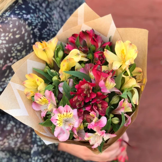 Bouquet of Alstroemeria flowers delivered to Almaty