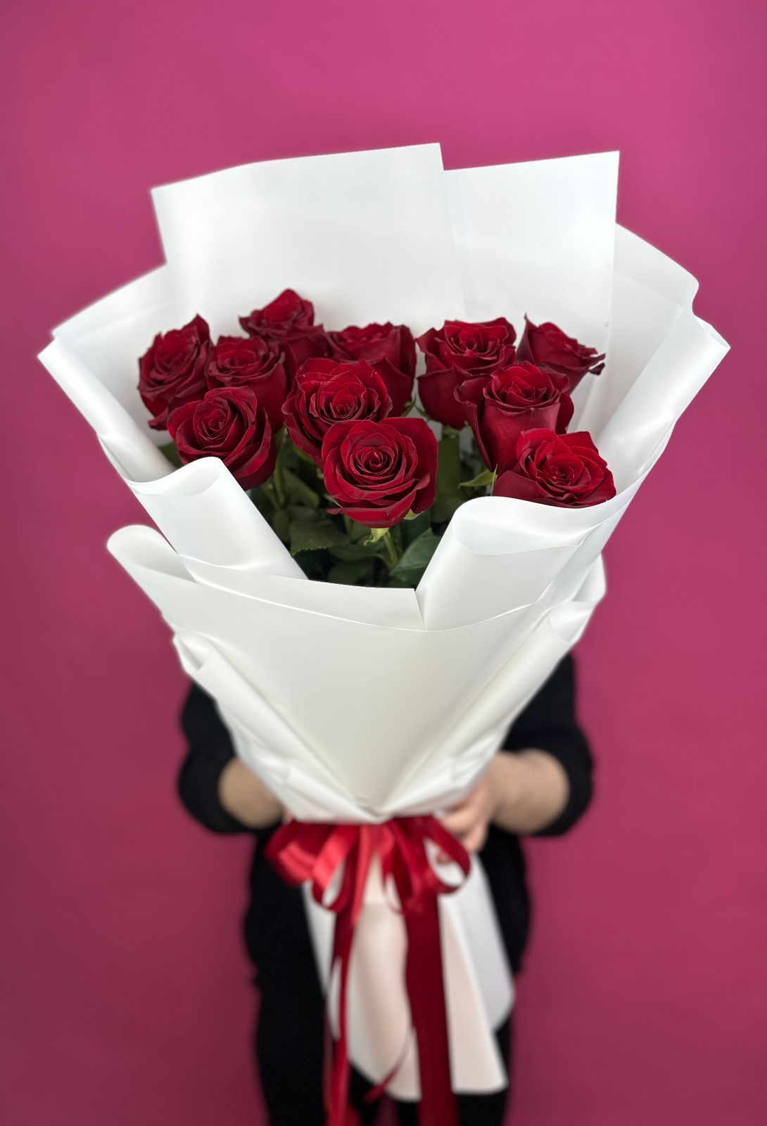 Bouquet of 11 meter roses flowers delivered to Astana