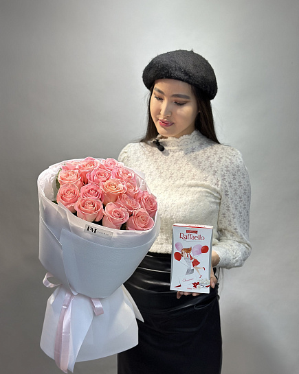 Bouquet of Combo 15 times + Raffaello flowers delivered to Astana