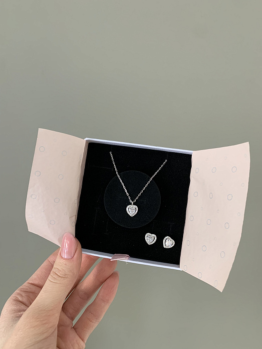 Silver set (earrings + necklace)