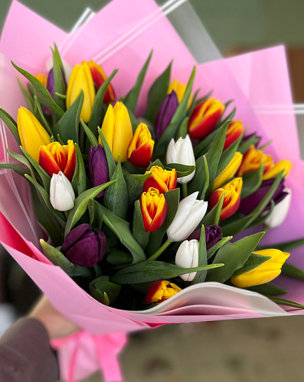 Bouquet of Tulips mix flowers delivered to Kostanay.