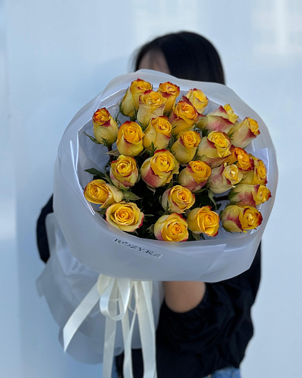 Букет из 25 желтых роз с доставкой по Астане