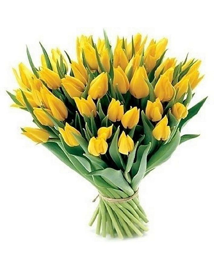 Букет из 51 желтого тюльпана с доставкой по Алматы
