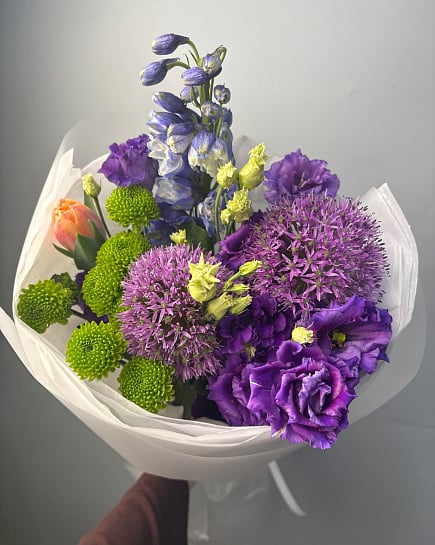 Фиолетовая симфония с дельфиниумом с доставкой по Астане