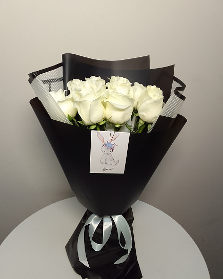 Bouquet of Bouquet of white roses flowers delivered to Astana